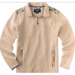 CHUBBIES Quilted 1/4 Zip Mens sandstorm Pullover resort wear